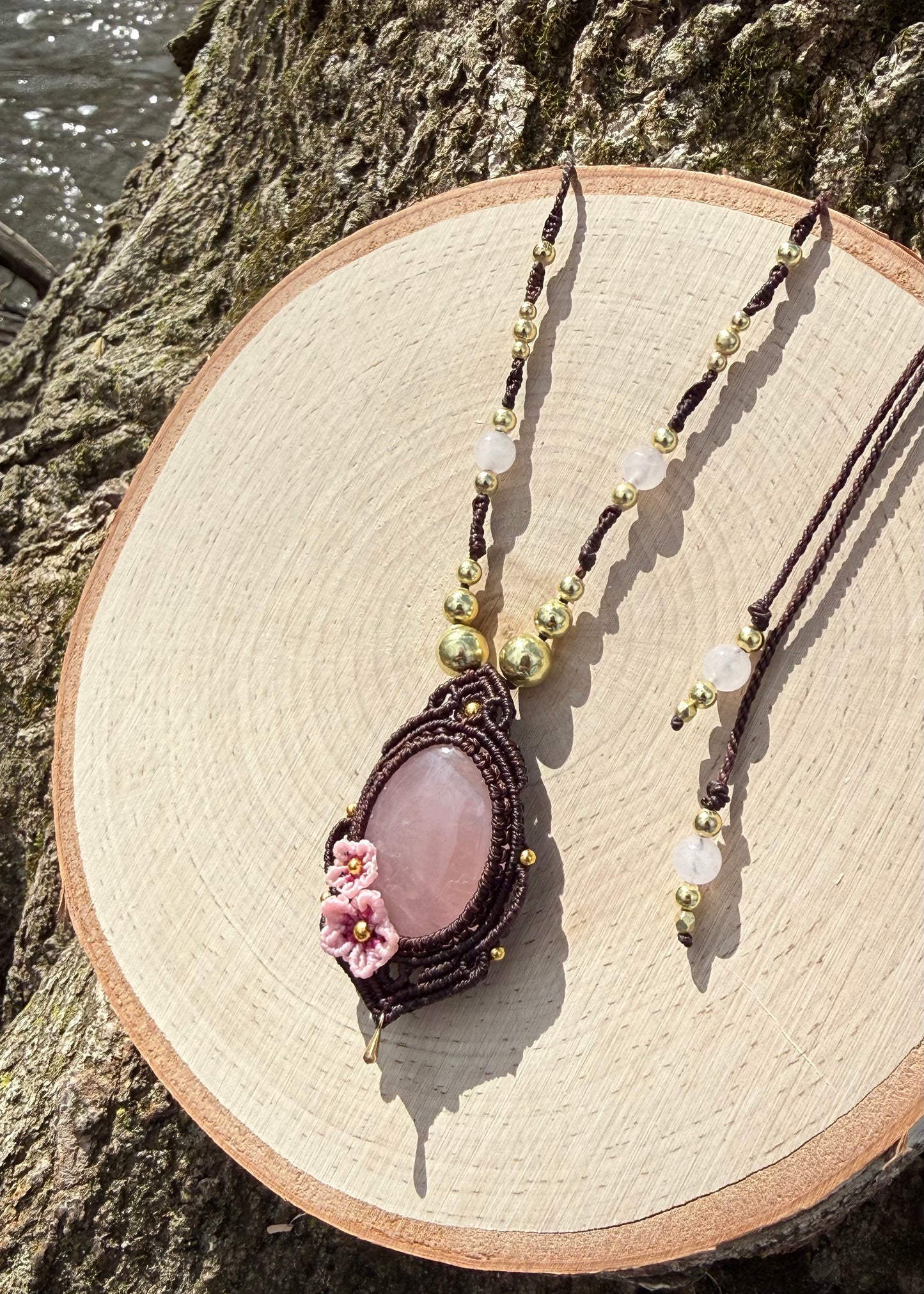 Spring Flower Macrame Necklace