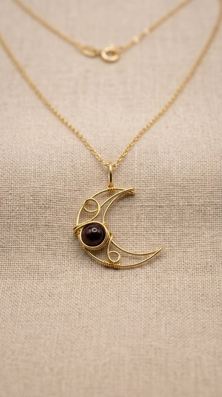 Crystal & Crescent Necklace