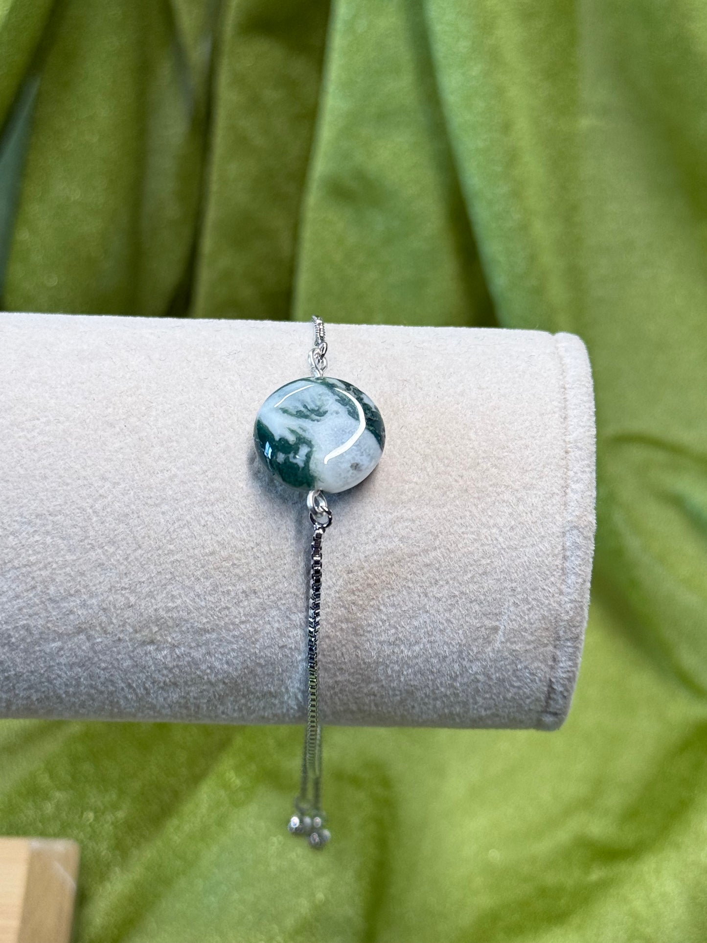 Moss Agate Bolo Bracelet