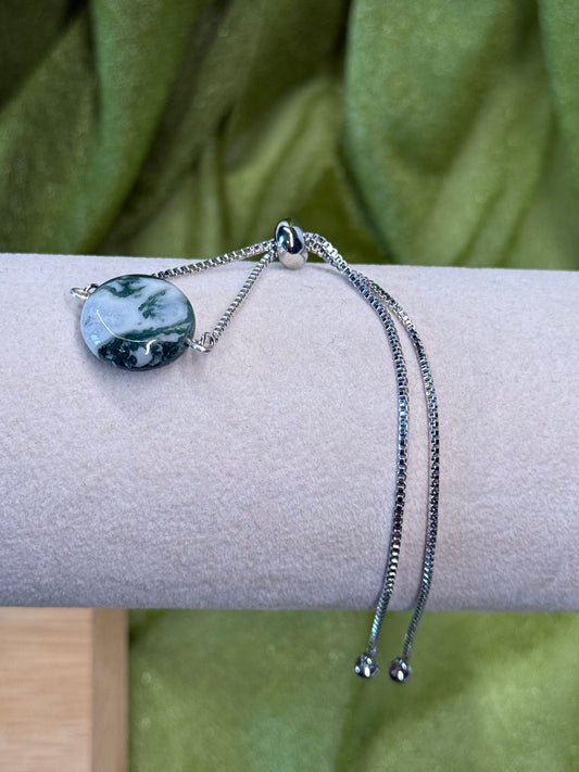Moss Agate Bolo Bracelet