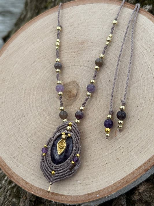 Amethyst Macrame Necklace