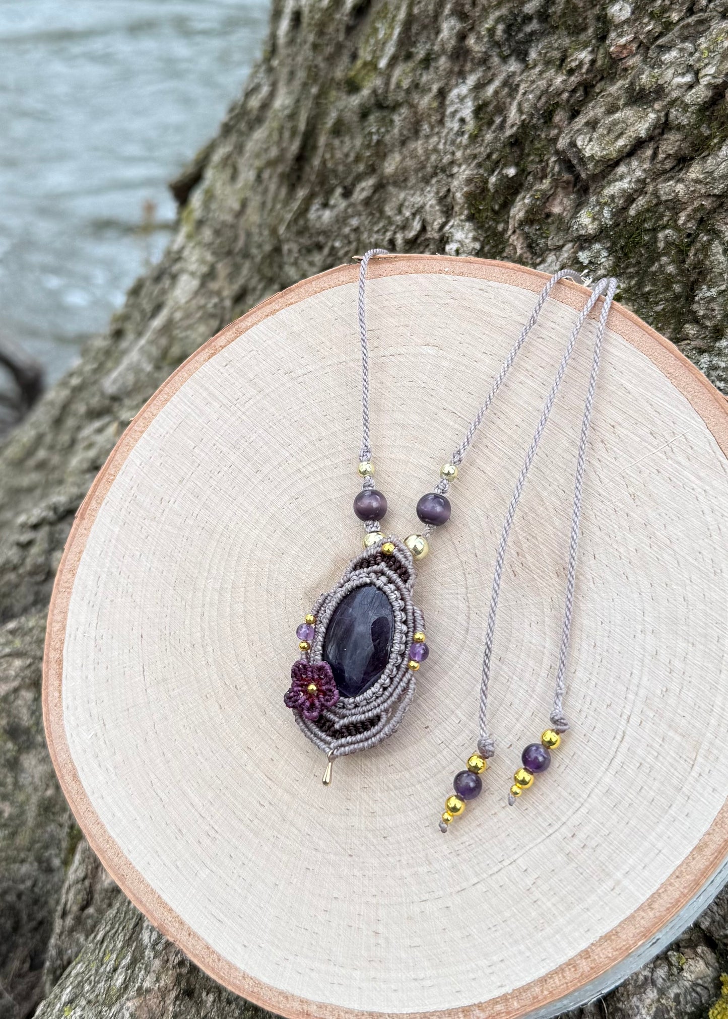 Spring Flower Macrame Necklace