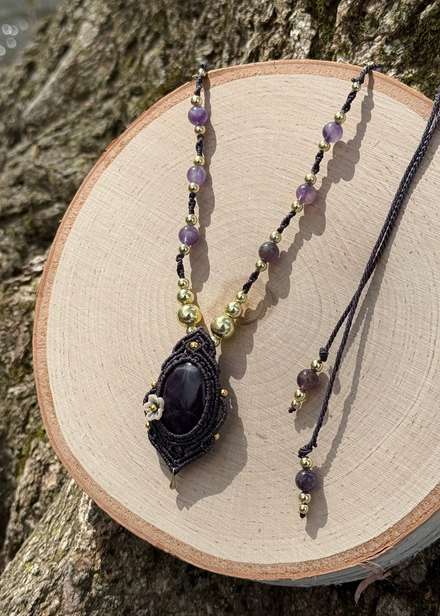 Spring Flower Macrame Necklace