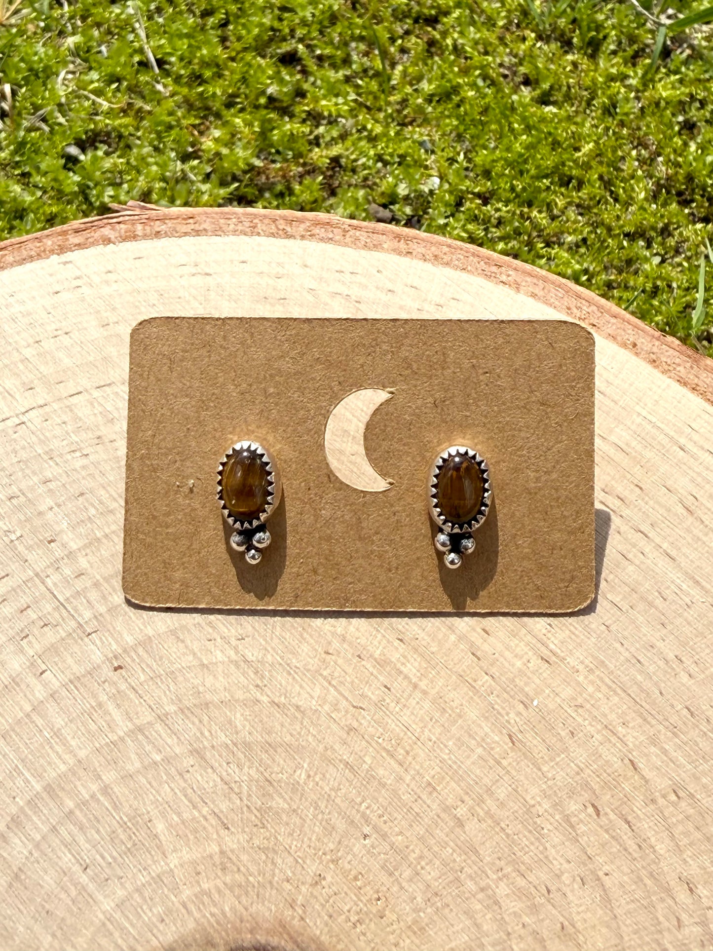 Tiger's Eye Stud Earrings