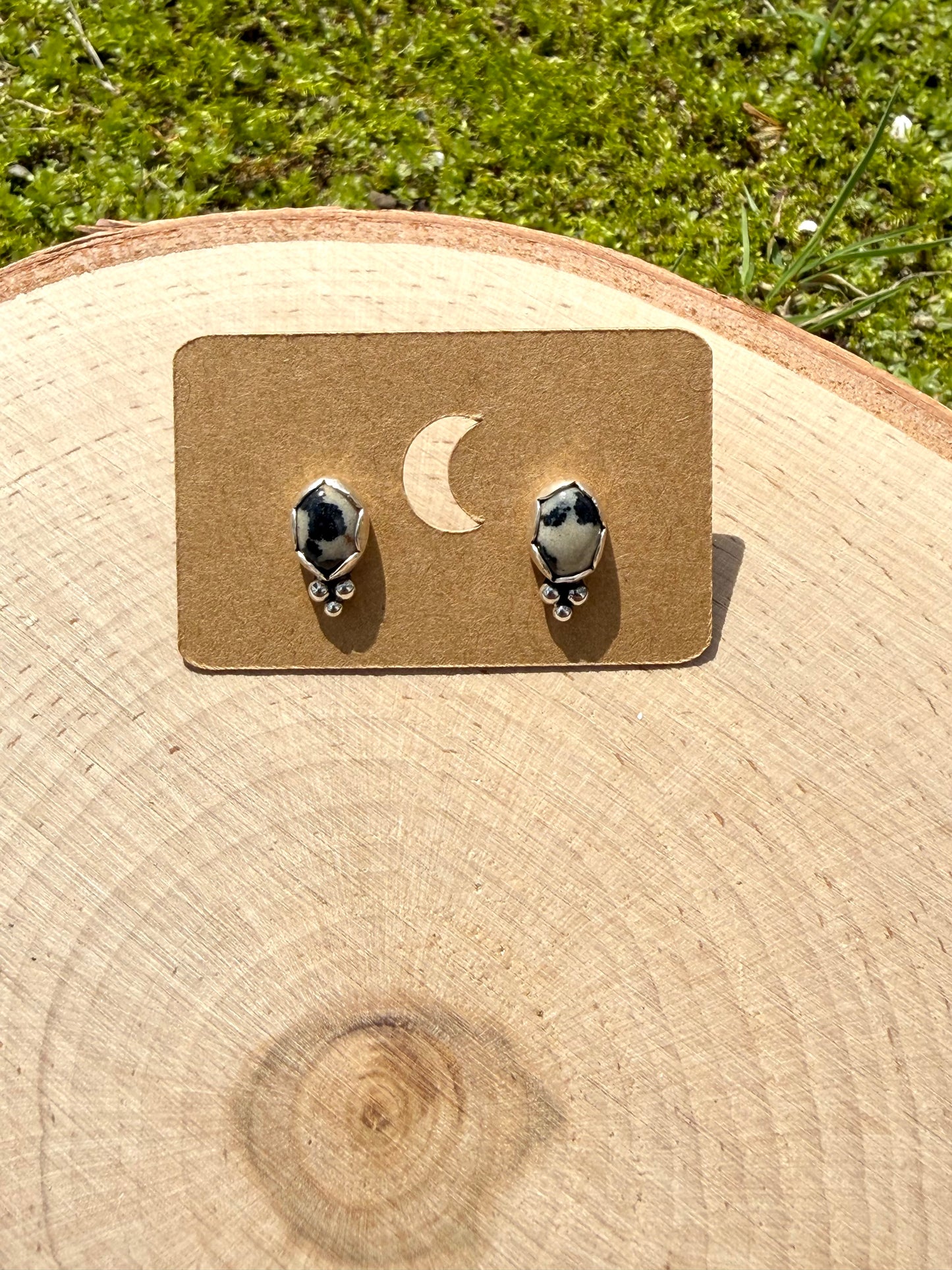 Dalmatian Jasper Stud Earrings