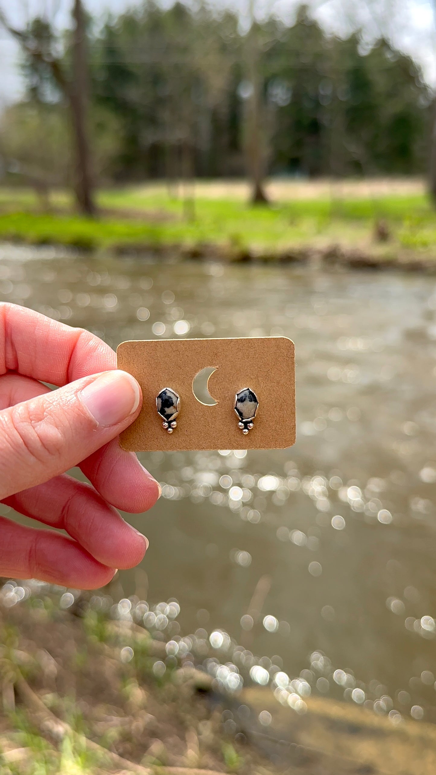 Dalmatian Jasper Stud Earrings