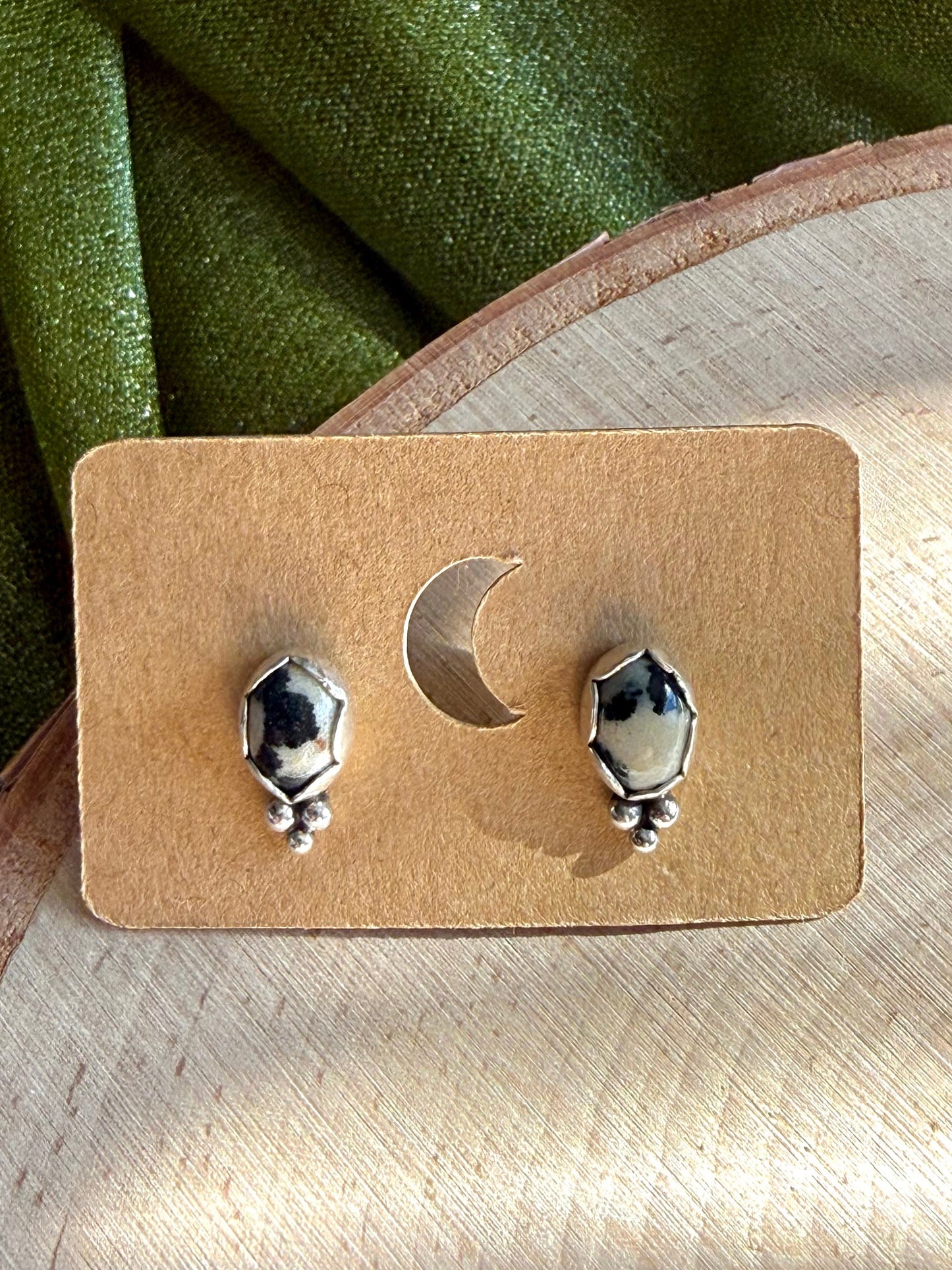 Dalmatian Jasper Stud Earrings