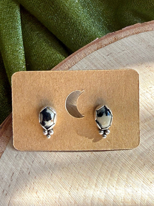 Dalmatian Jasper Stud Earrings