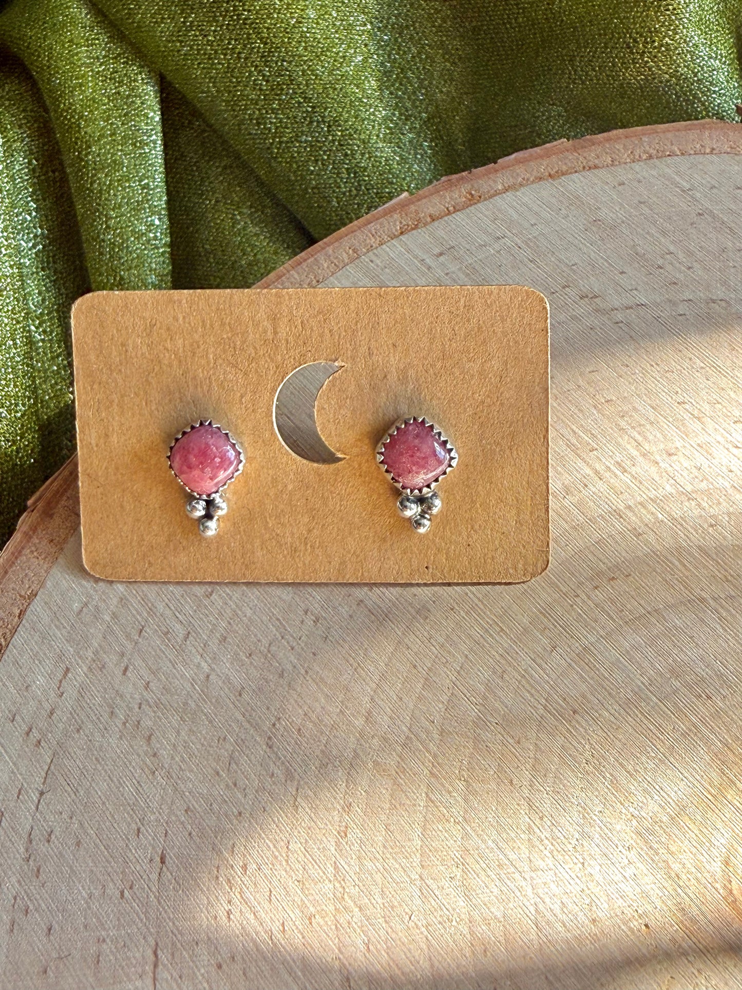 Rhodonite Stud Earrings