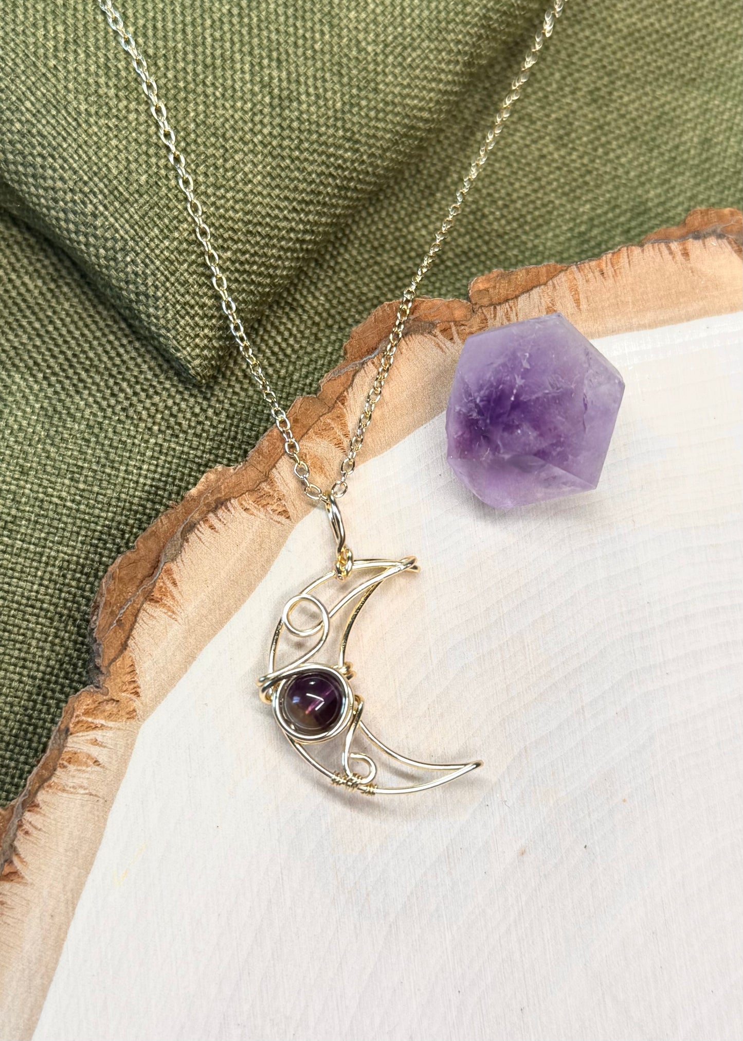 Crystal & Crescent Necklace