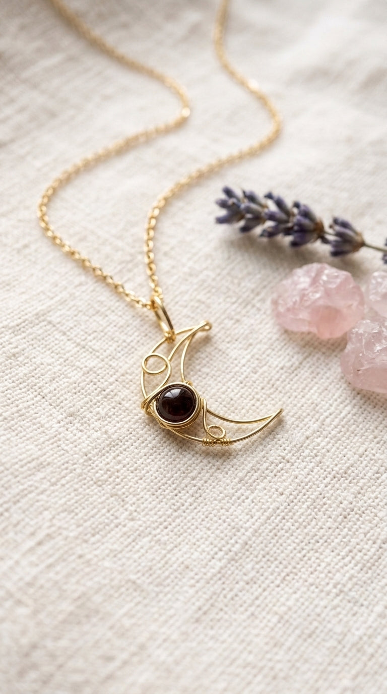 Crystal & Crescent Necklace