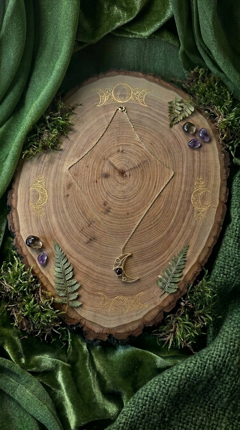 Crystal & Crescent Necklace